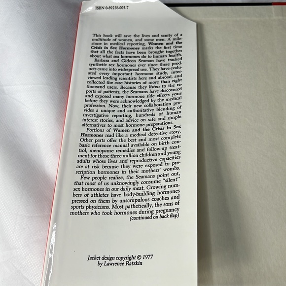 WOMEN AND THE CRISIS IN SEX HORMONES BY BARBARA & GIDEON SEAMAN BARD OVER BOOK - Picture 5 of 17